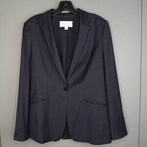 Hugo Boss Jabina Tropical Stretch One Button Blazer in purple/navy size 6